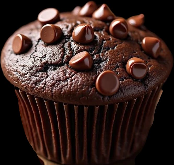 A rich chocolate muffin